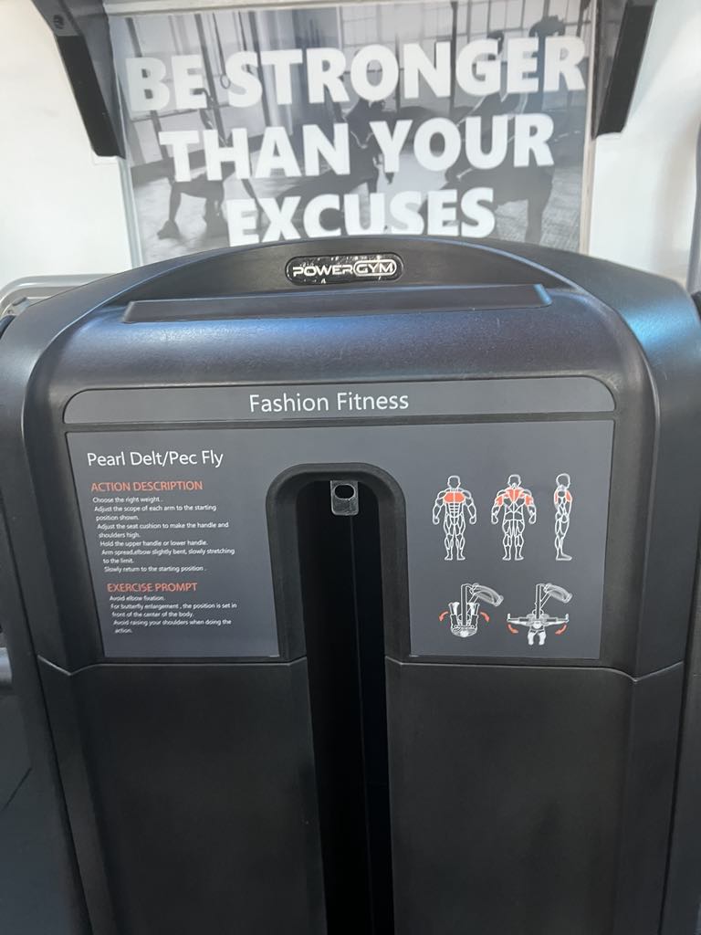Power Gym Dual Pec Fly Rear Delt Machine Pin Selection