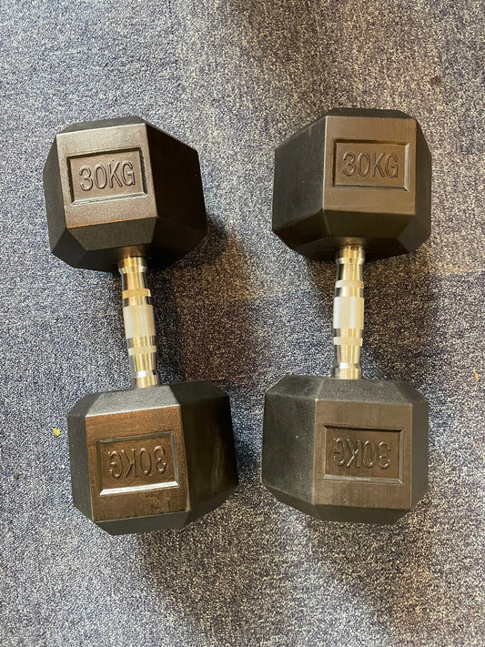 Hex Rubber Dumbbells Pairs
