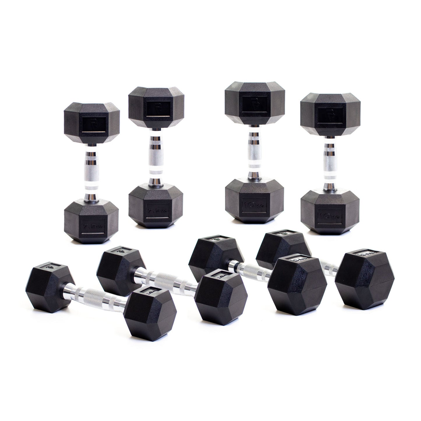 Hex Rubber Dumbbells Pairs