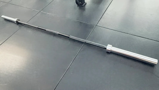 6ft 15kg Black and Chrome Barbell