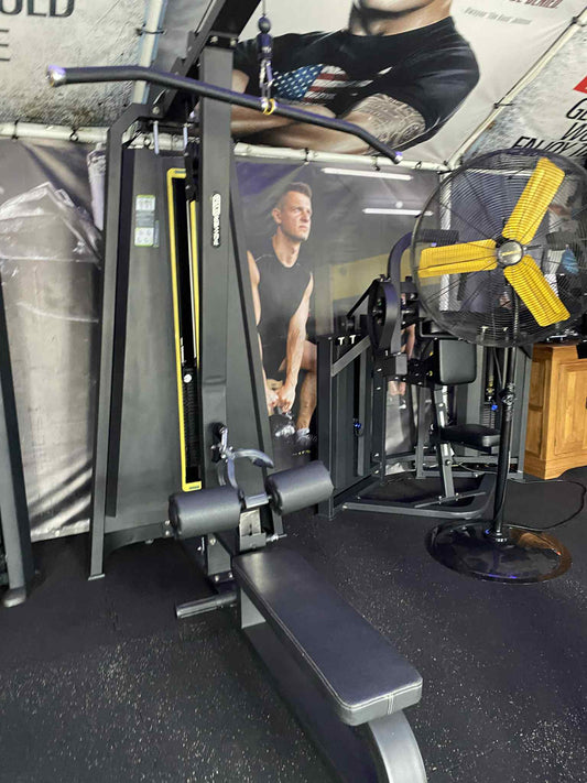 Dual Lat Pulldown and Low Row Pin Selection Machine