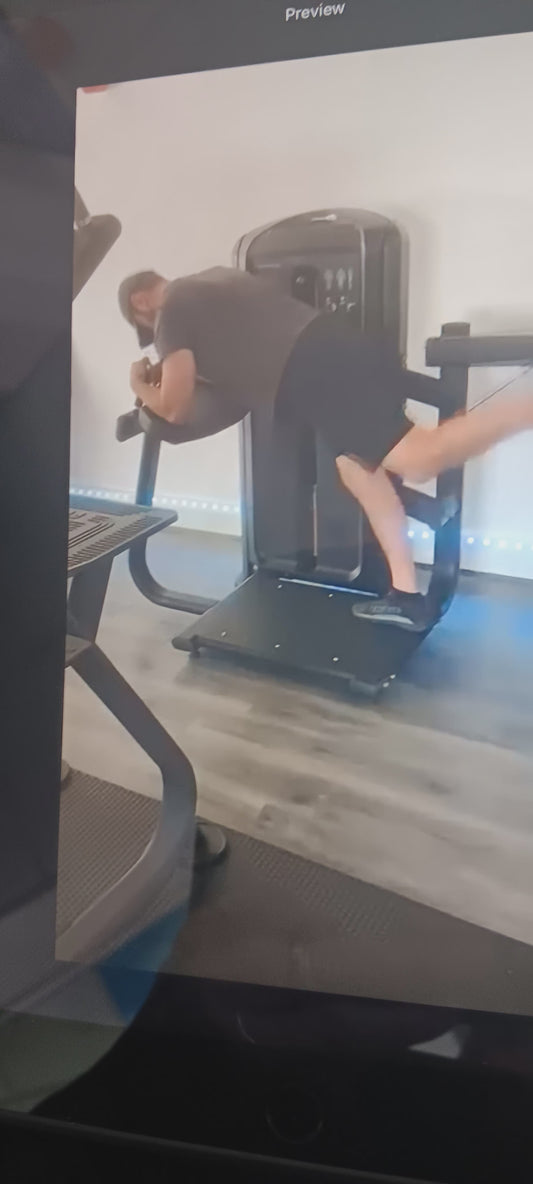 Glute extension.  Pin loaded 100kg weight stacks.